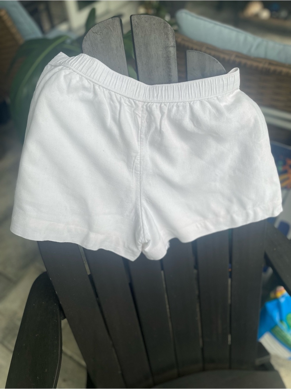 Abercrombie & Fitch White Drawstring linen Shorts